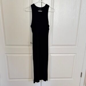 Banana Republic Black Ribbed Tank Midi Dress